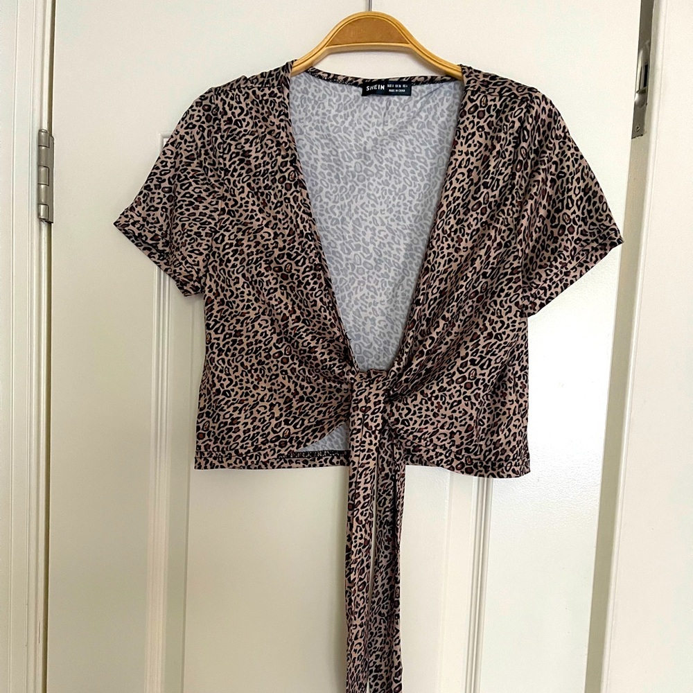 Tie-Front Crop Blouse